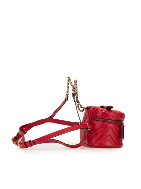 Gucci GG Marmont Backpack Vanity Red Leather